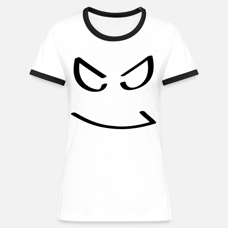 smiley - Women's Ringer T-Shirt - white/black