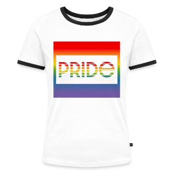 Pride rahmen - Frauen Kontrast-T-Shirt - Weiß/Schwarz - Vorne - Selfina (174cm)