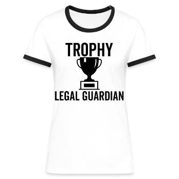 Trophy Gesetzlicher Vormund - Frauen Kontrast-T-Shirt - Weiß/Schwarz - Vorne - Selfina (174cm)