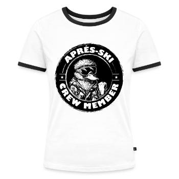 Duck Après Ski Team Saying - Women's Ringer T-Shirt - white/black - Front - Selfina (174cm)