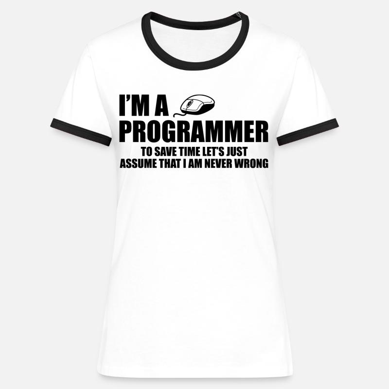 Programmer Programming Computer Science Gift - Women's Ringer T-Shirt - white/black