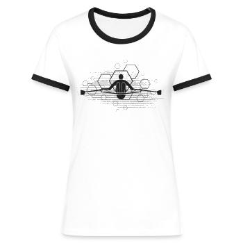 Rudern Rowing - Frauen Kontrast-T-Shirt - Weiß/Schwarz - Vorne - Selfina (174cm)