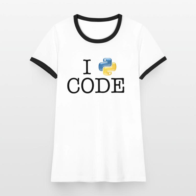 I love code - Python T-shirt contrasté Femme
