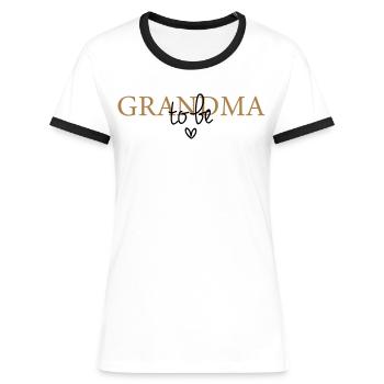Grand-mère à être - T-shirt contrasté Femme - blanc/noir - Devant - Selfina (174cm)