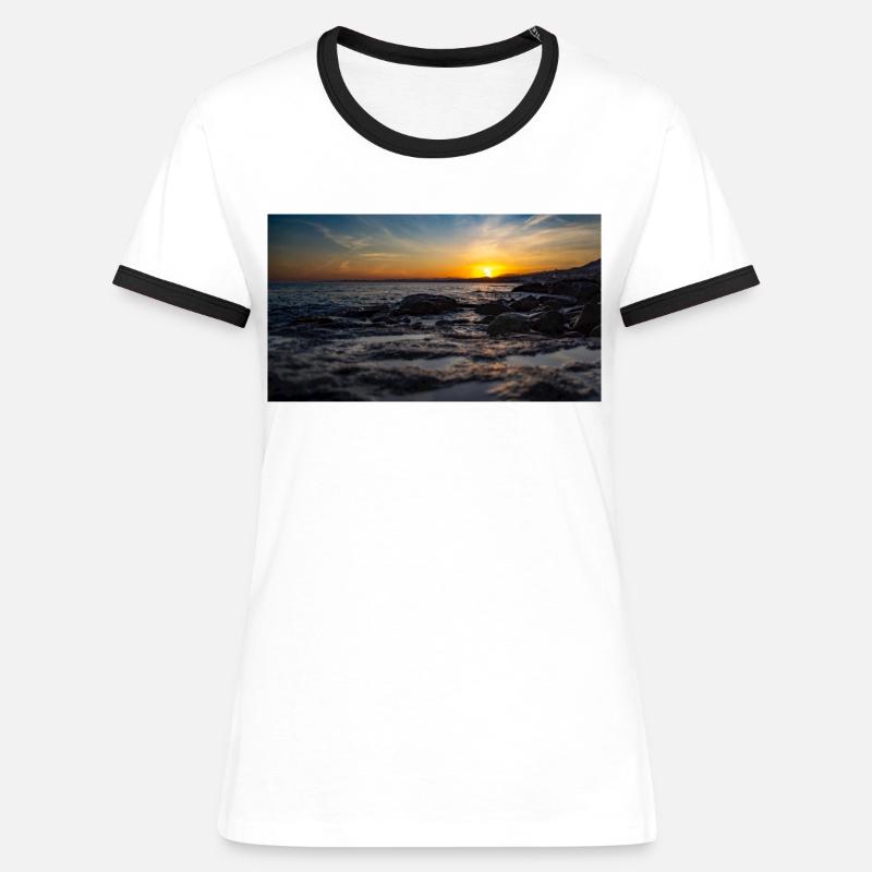 sunset - Women's Ringer T-Shirt - white/black