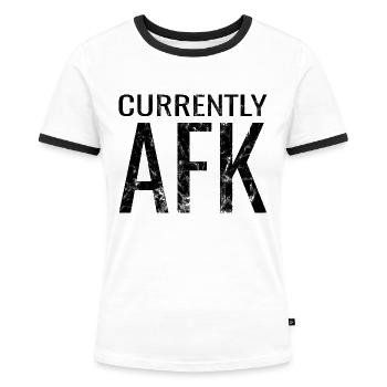 Gaming Zocker AFK Geschenk Zocken - Frauen Kontrast-T-Shirt - Weiß/Schwarz - Vorne - Selfina (174cm)