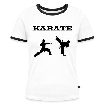 karate - Frauen Kontrast-T-Shirt - Weiß/Schwarz - Vorne - Selfina (174cm)