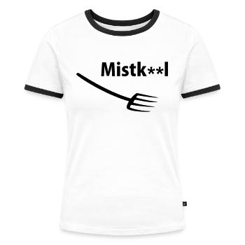 Hanovre - T-shirt contrasté Femme - blanc/noir - Devant - Selfina (174cm)