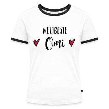 Omi Oma Beste Großmutter Geschenk Omatag - Frauen Kontrast-T-Shirt - Weiß/Schwarz - Vorne - Selfina (174cm)
