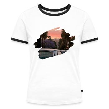 Hollywood Sign - Women's Ringer T-Shirt - white/black - Front - Selfina (174cm)