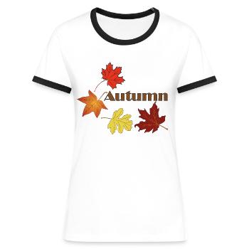Autumn positive people (autumn 1) - Women's Ringer T-Shirt - white/black - Front - Selfina (174cm)
