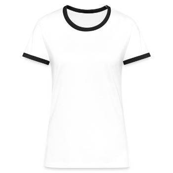 Schimpanse - Chimp - Chimpanzee - Frauen Kontrast-T-Shirt - Weiß/Schwarz - Vorne - Selfina (174cm)
