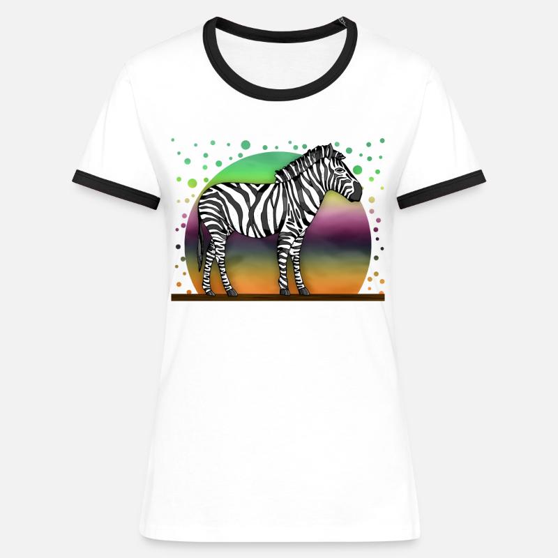 Zebra - Women's Ringer T-Shirt - white/black