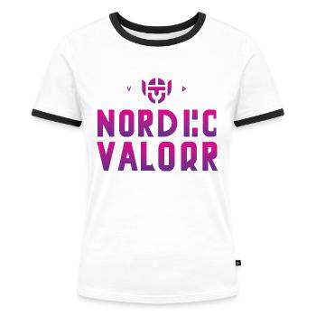 Valeur nordique - T-shirt contrasté Femme - blanc/noir - Devant - Selfina (174cm)