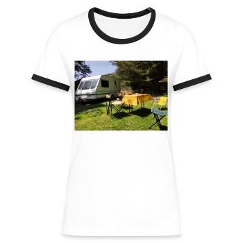 Caravan in the sun - Women's Ringer T-Shirt - white/black - Front - Selfina (174cm)