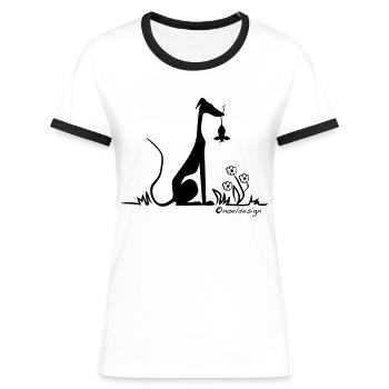 My mouse! - Frauen Kontrast-T-Shirt - Weiß/Schwarz - Vorne - Selfina (174cm)