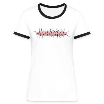 OSF - Formless Horror - Women's Ringer T-Shirt - white/black - Front - Selfina (174cm)