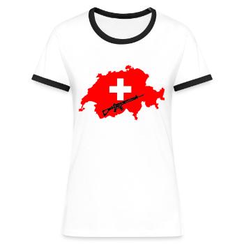 Patriot STGW90 - Women's Ringer T-Shirt - white/black - Front - Selfina (174cm)