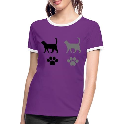 2 chats qui se suivent - T-shirt contrasté Femme