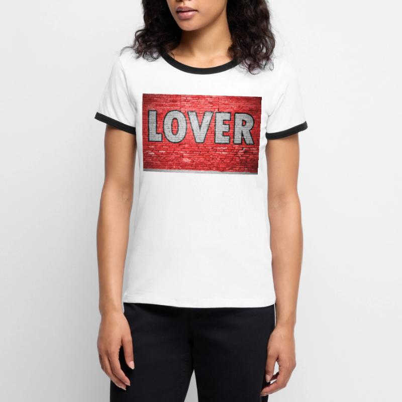 Lover Brick Wall Graffiti Women's Ringer T-Shirt