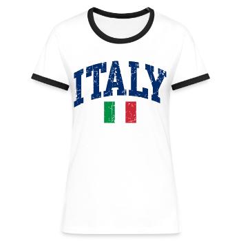 Italian flag - Women's Ringer T-Shirt - white/black - Front - Selfina (174cm)