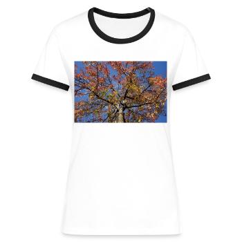 Érable - T-shirt contrasté Femme - blanc/noir - Devant - Selfina (174cm)