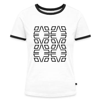 Unique Shape - Women's Ringer T-Shirt - white/black - Front - Selfina (174cm)
