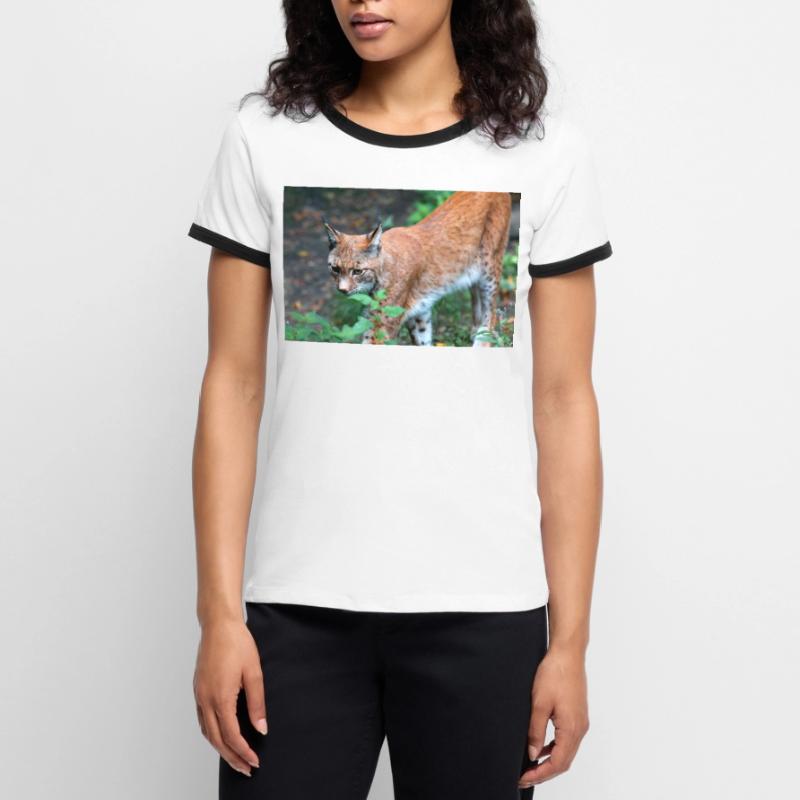 Eurasischer Luchs oder Nördlicher Luchs Frauen Kontrast-T-Shirt