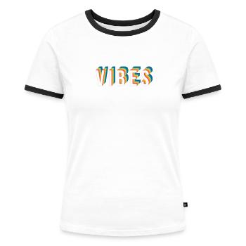 Ambiance - T-shirt contrasté Femme - blanc/noir - Devant - Selfina (174cm)