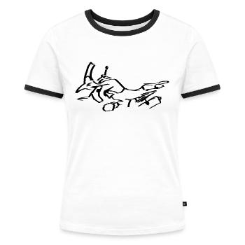 Enduro - Frauen Kontrast-T-Shirt - Weiß/Schwarz - Vorne - Selfina (174cm)