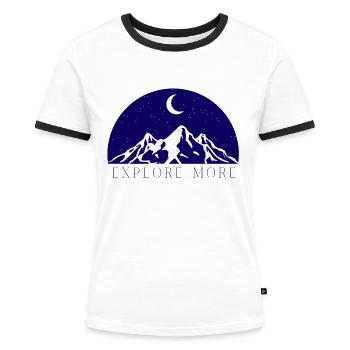 Mehr erfahren - Frauen Kontrast-T-Shirt - Weiß/Schwarz - Vorne - Selfina (174cm)