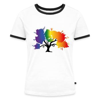 Arbre LGBTQIA+ - T-shirt contrasté Femme - blanc/noir - Devant - Selfina (174cm)