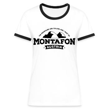 Montafon Mountains black - Frauen Kontrast-T-Shirt - Weiß/Schwarz - Vorne - Selfina (174cm)