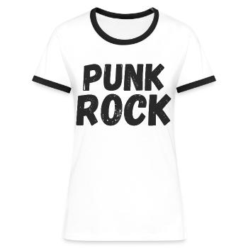 Punk - Frauen Kontrast-T-Shirt - Weiß/Schwarz - Vorne - Selfina (174cm)