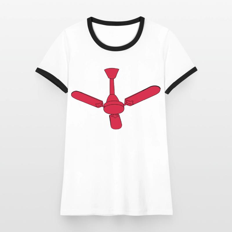 Ventilator Decke Wind Geschenkidee schnell Frauen Kontrast-T-Shirt