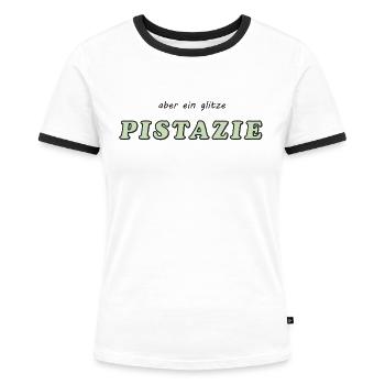 pistazie - Frauen Kontrast-T-Shirt - Weiß/Schwarz - Vorne - Selfina (174cm)