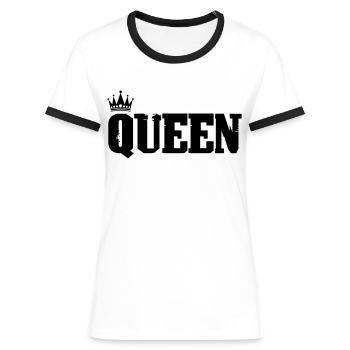 Reine - T-shirt contrasté Femme - blanc/noir - Devant - Selfina (174cm)