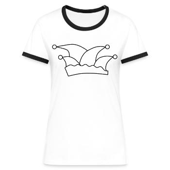 Fool's Cap - Women's Ringer T-Shirt - white/black - Front - Selfina (174cm)