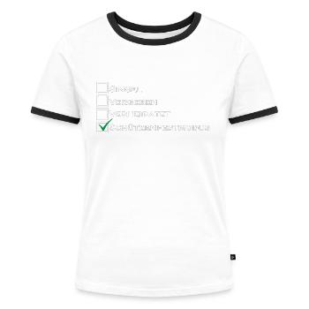 Modus - Frauen Kontrast-T-Shirt - Weiß/Schwarz - Vorne - Selfina (174cm)