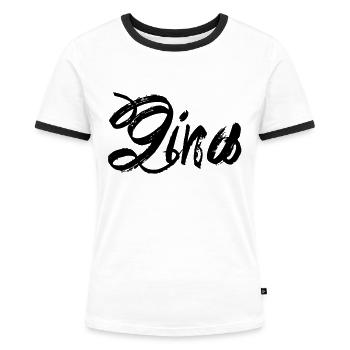 Gina - T-shirt contrasté Femme - blanc/noir - Devant - Selfina (174cm)