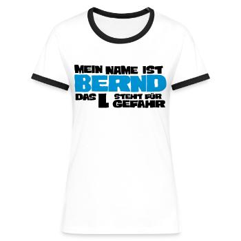 bernd - Frauen Kontrast-T-Shirt - Weiß/Schwarz - Vorne - Selfina (174cm)