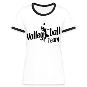 volleyball team - Frauen Kontrast-T-Shirt - Weiß/Schwarz - Vorne - Selfina (174cm)