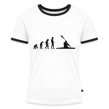 Canoë Evolution noir - T-shirt contrasté Femme - blanc/noir - Devant - Selfina (174cm)