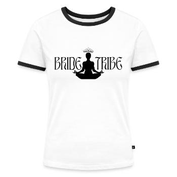 BRIDE TRIBE - Yoga - Women's Ringer T-Shirt - white/black - Front - Selfina (174cm)