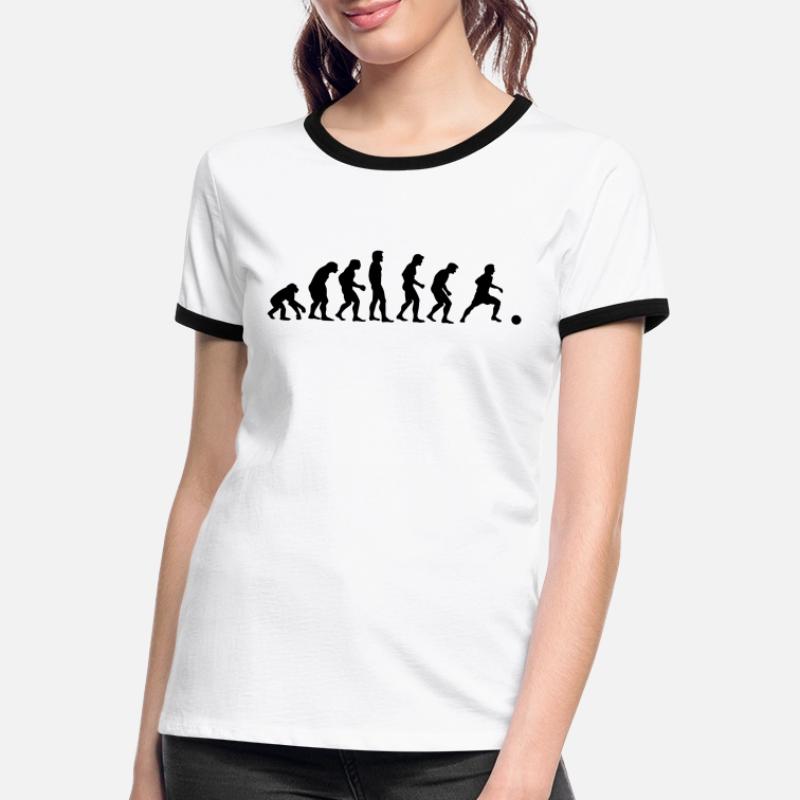fussball_evolution Frauen Kontrast-T-Shirt