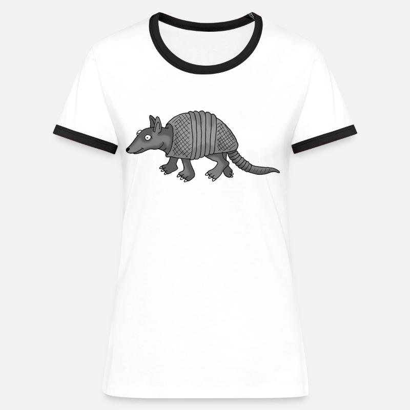 Armadillo 1 - Women's Ringer T-Shirt - white/black