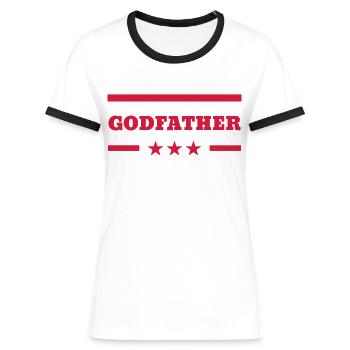 Godfather Godmother Patin Pate Parrain Marraine - Women's Ringer T-Shirt - white/black - Front - Selfina (174cm)