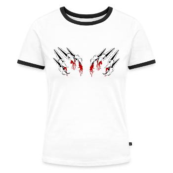 claw - Women's Ringer T-Shirt - white/black - Front - Selfina (174cm)