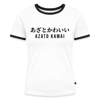 Japonais - T-shirt contrasté Femme - blanc/noir - Devant - Selfina (174cm)