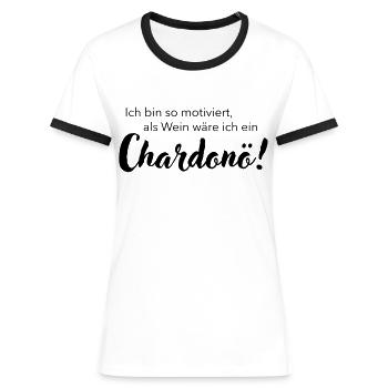 Je suis un Chardonö - T-shirt contrasté Femme - blanc/noir - Devant - Selfina (174cm)